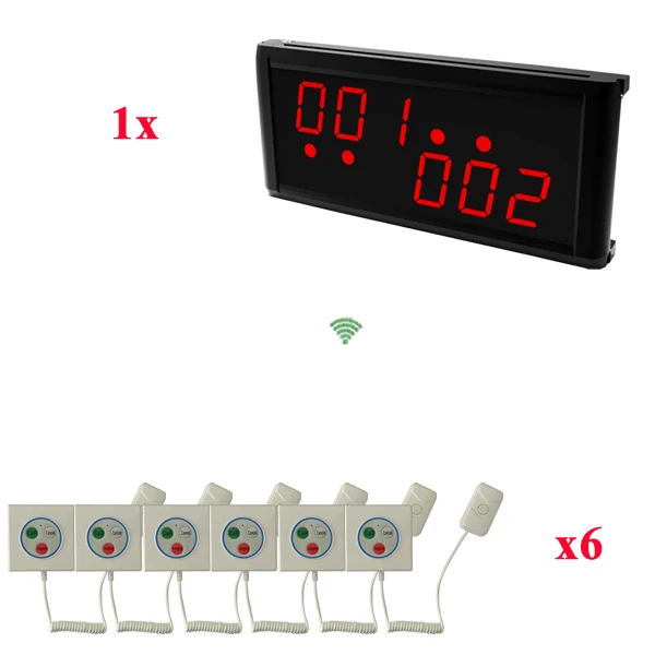 1display 6buttons Hospital Nurse Call System of 1 big size LCD display 6 multi-button emergency Panic Alarm System Pagers Wireless - Цвет: 1display 6buttons
