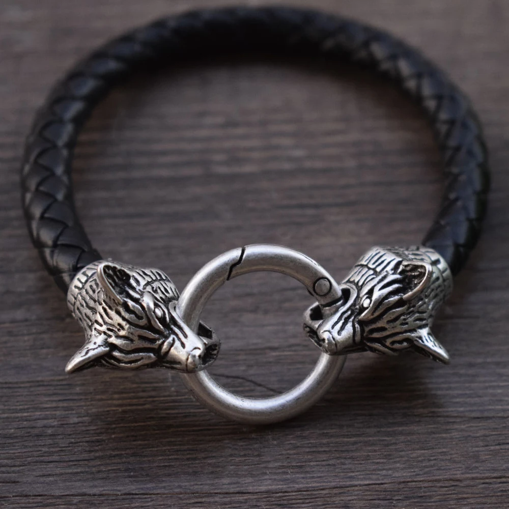 Мужской браслет с головой Викинг волка SanLan ювелирные изделия тотемным волком