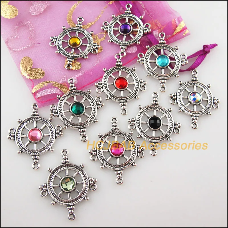 10 новых акриловых соединителей для руля Смешанные Подвески тибетский серебряный