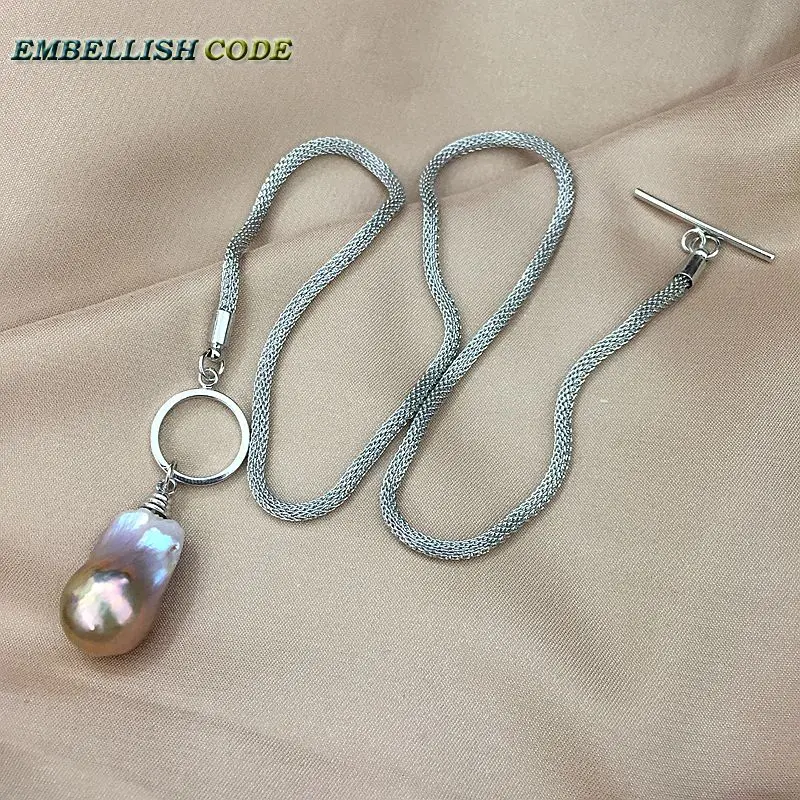 Ожерелье из стерлингового серебра OT circle с застежкой фиолетового золотого