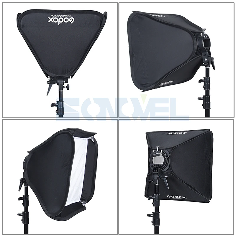 Godox 80x80 см 32*32 дюймов софтбокс комплект Рассеиватель Вспышки + s образный кронштейн