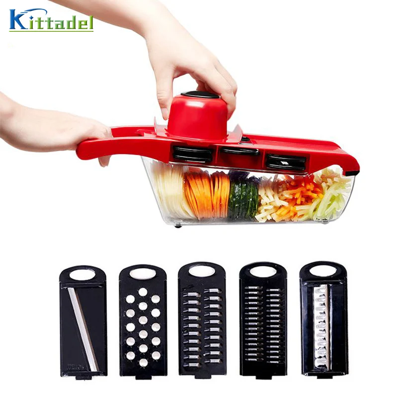 Многофункциональный Mandoline резак для овощей с 5 сырорезка из нержавеющей стали