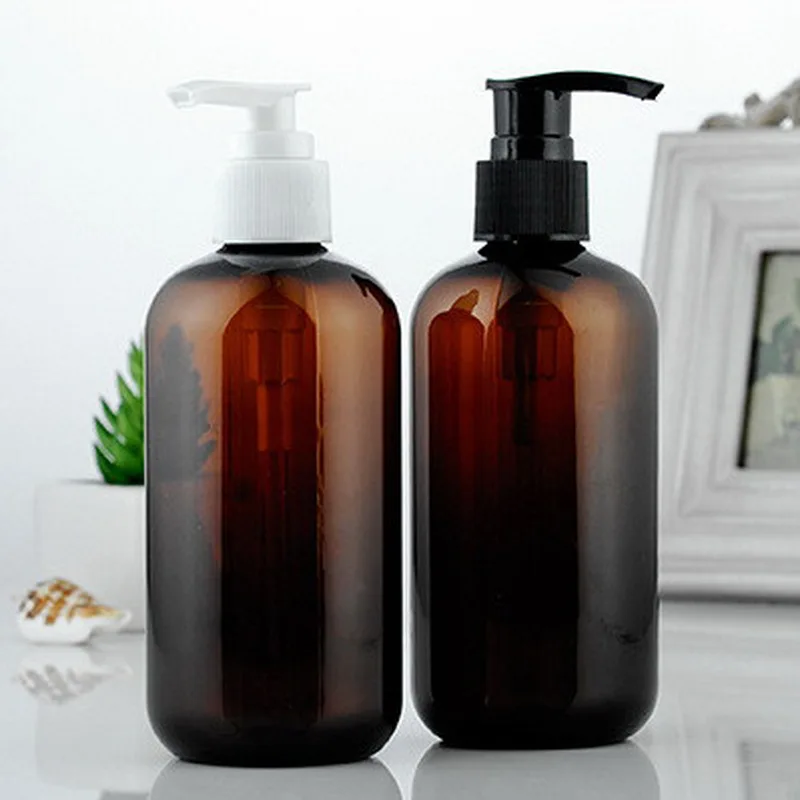 10 шт./лот 250 мл янтарные пополняемые Бутылочки для косметического лосьона