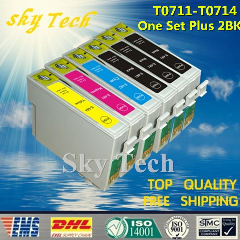 

6X Compatible Cartridges For T0711 - T0714 , For Epson S20 S21 SX100 SX110 SX105 SX115 SX200 SX205 BX600FW etc .