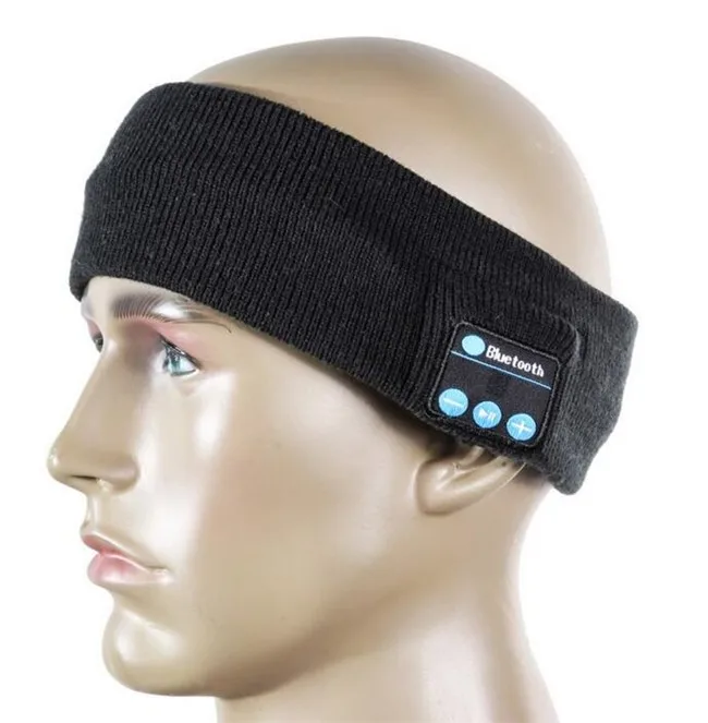 200 p! унисекс беспроводные Bluetooth V4.2 вязанные наушники стерео наушники ручная Музыка Волшебная Спортивная умная повязка на голову крышка Mp3 динамик микрофон - Цвет: Черный