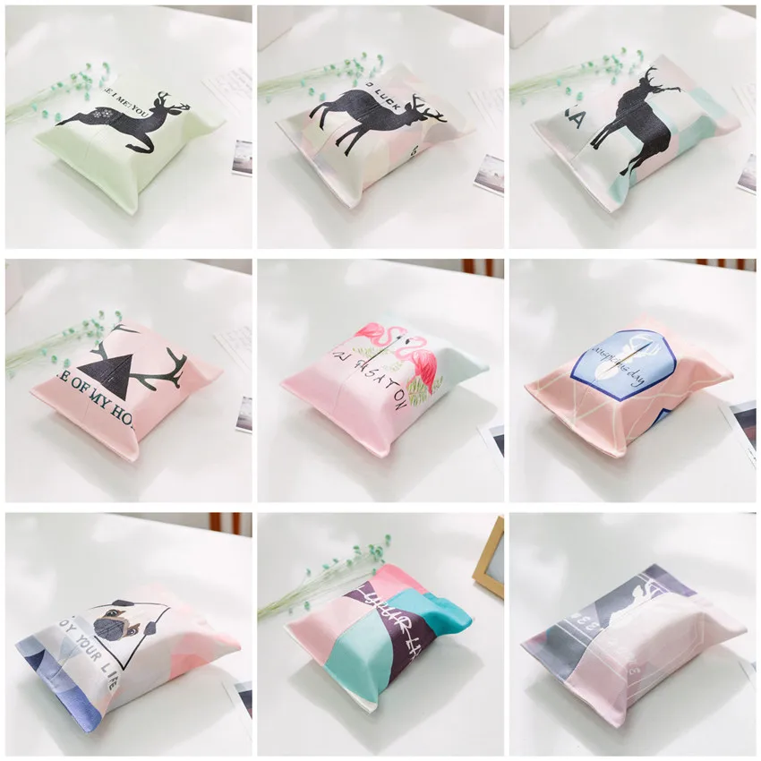 Нордическая Плотная хлопковая льняная бумажная сумка для хранения с принтом