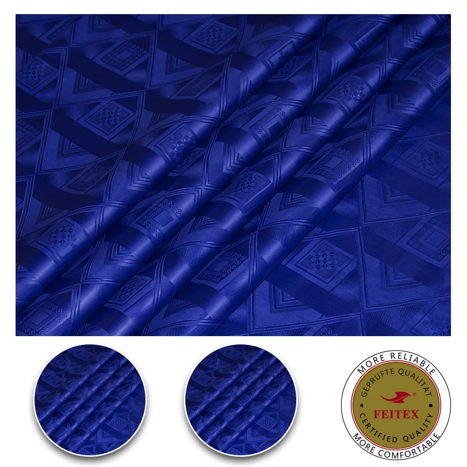 Новый дизайн африканская хлопчатобумажная ткань для платья королевский синий