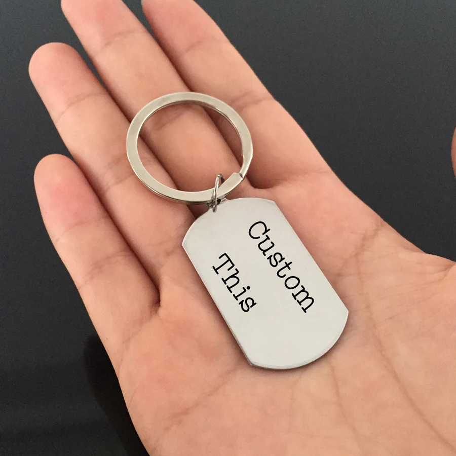 Fashion Men Women Jewelry Custom Keyring Engraved Name Date Sentence Words Printed Text Gift For Couples Boyfriend Wife Keychain |
