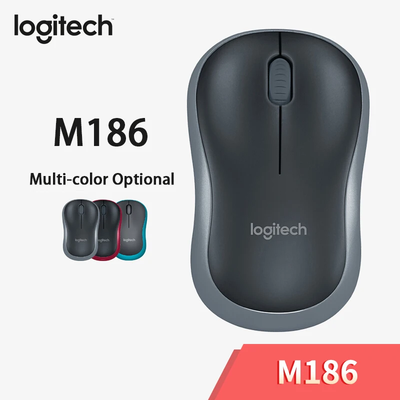 Оригинальная беспроводная мышь logitech M186 2 4G с эргономичным нано приемником на 1000