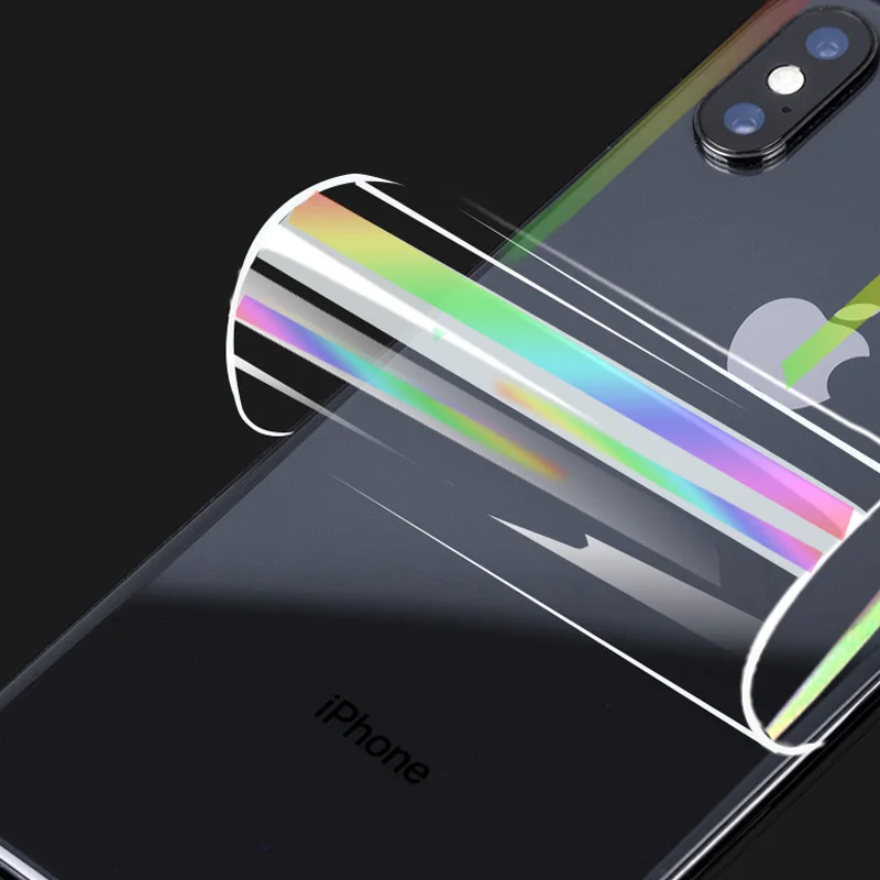 Прозрачная градиентная задняя пленка Аврора для iPhone 11 Pro XS Max XR X 6 6s 7 8 Plus Защитная