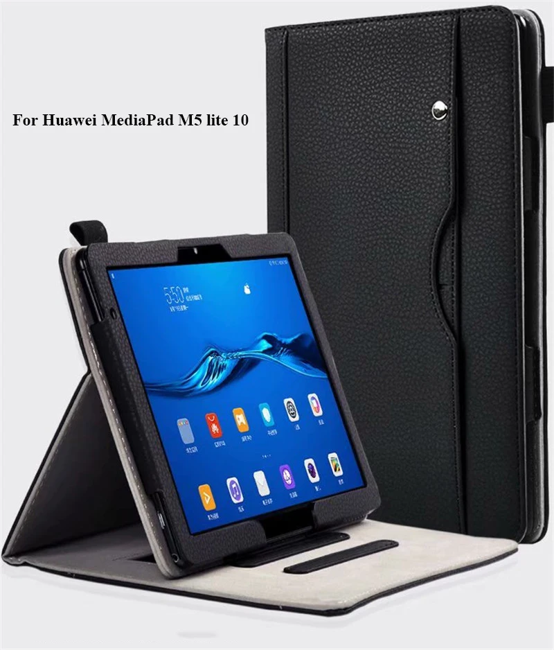 Роскошный чехол-подставка для huawei MediaPad M5 lite 10 BAH2-W19/L09/W09 10," чехол для планшета с ремнем на руку для huawei C5 10+ пленка