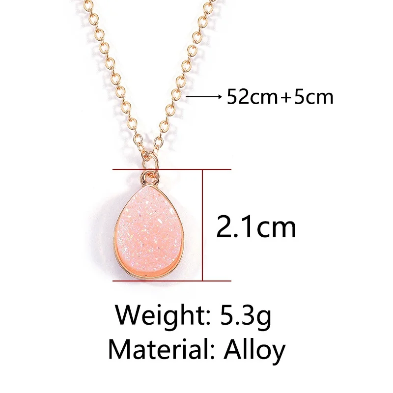 Цепочка с подвеской в виде капли воды натуральный камень-талисман драгоценный