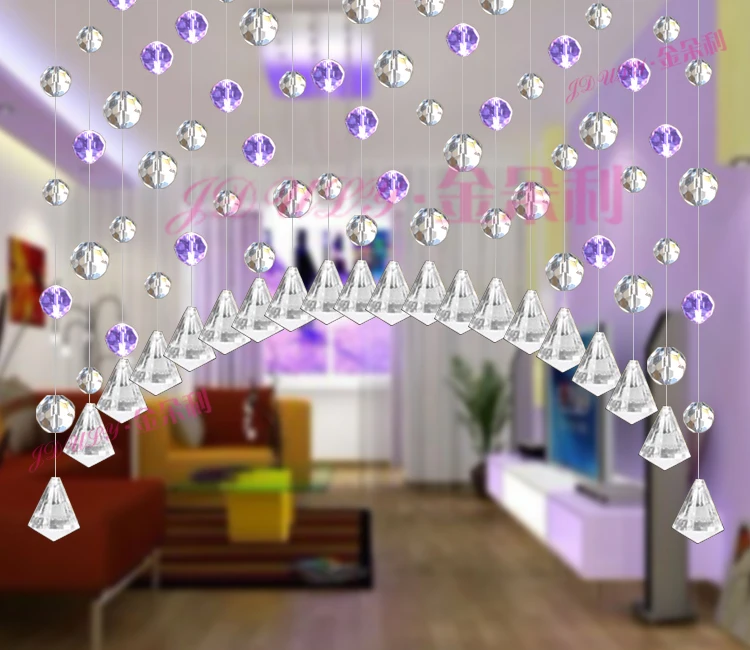 Прозрачная занавеска ручной работы из стекла с 5 струнами для дверей и окон