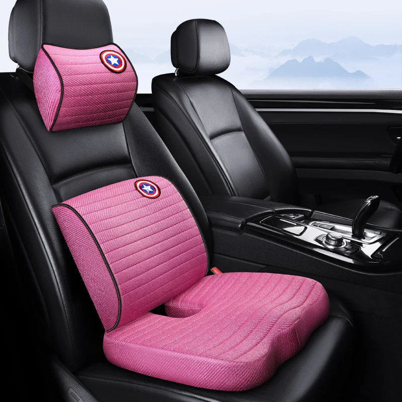 marvel cartoon captain america lumbar support waist cushion soft memory foam seat pillows for chairs in car office relieve pain |