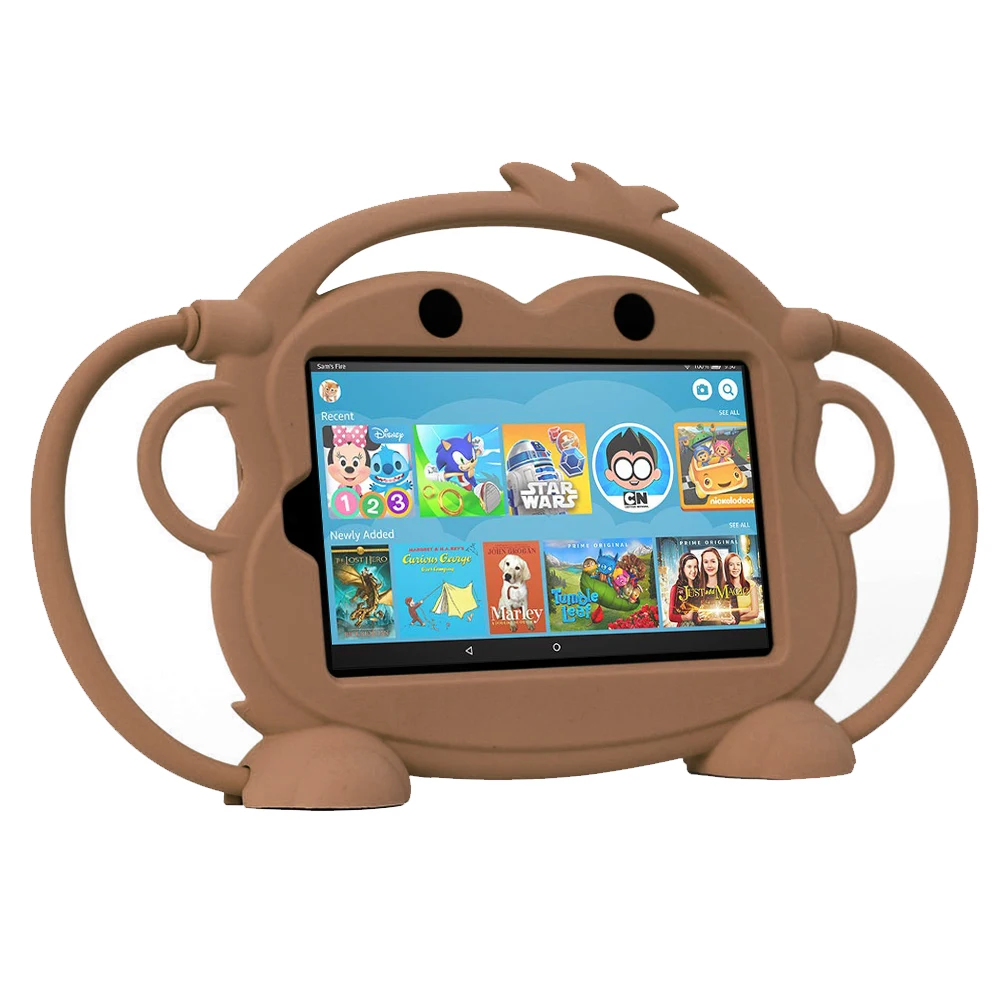 Чехол-переноска CHINFAI для Kindle Fire 7 '' детский Силиконовый противоударный моющийся чехол для Kindle Fire 7 с автомобильным ремешком