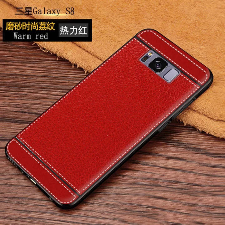 Чехол S8 Plus для Samsung Galaxy кожаный чехол с текстурой S8Plus мягкий силиконовый телефона