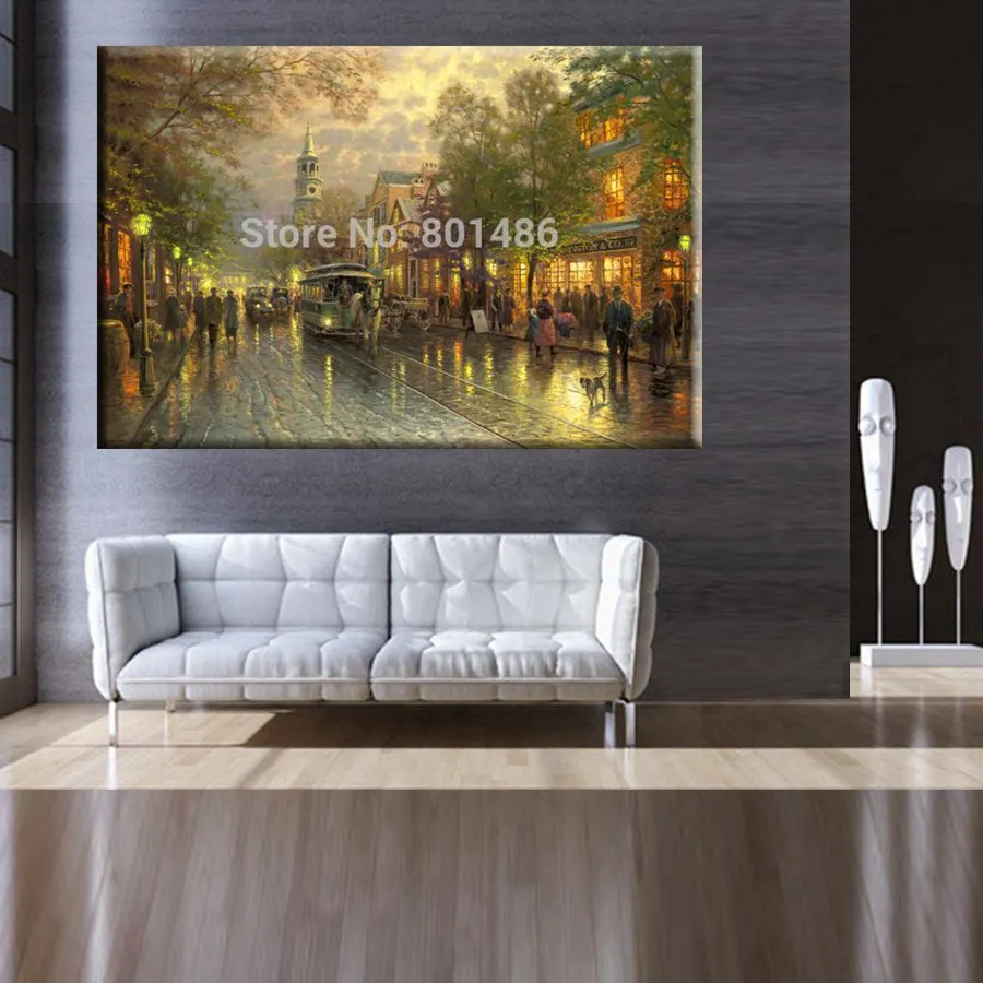 Настенная картина вечернее на Аллее печатные рисунки холсте для гостиной