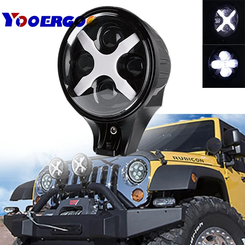 

1PCS 6 inch Led Auxiliary Light 60w Car LED Spotlight 12/24v with Multi color DRL Fog Driving for Off road vehicle trucks