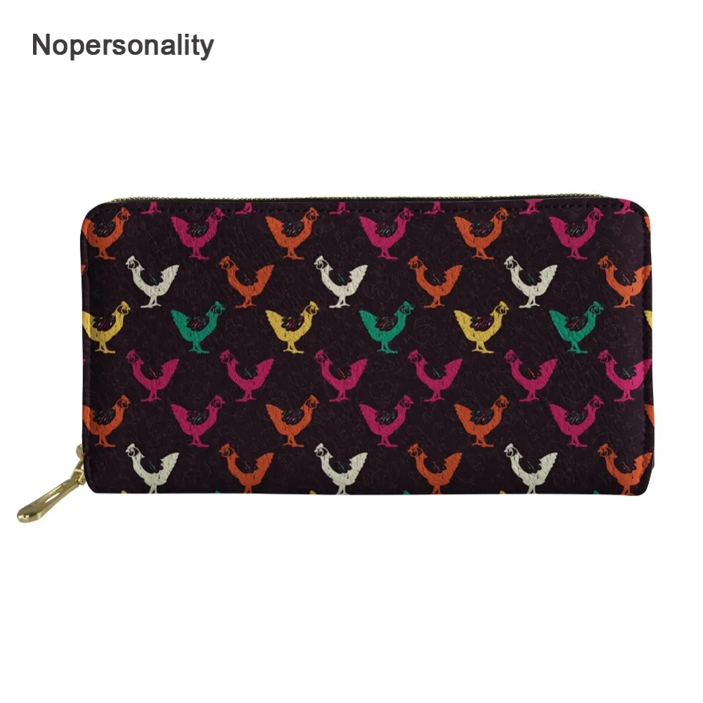 

Nopersonality Women Leather Wallet Print Chicken Money Bag Purse Long Female Ladies Credit Card Holders Clutch Hand Bags
