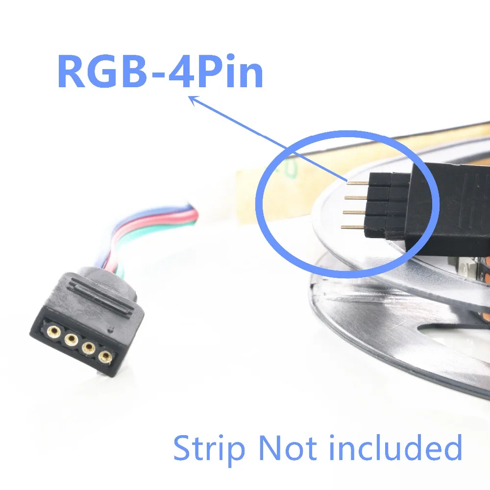 4 контактный коннектор для RGB светодиодной ленты Медный позолоченный штырьковый