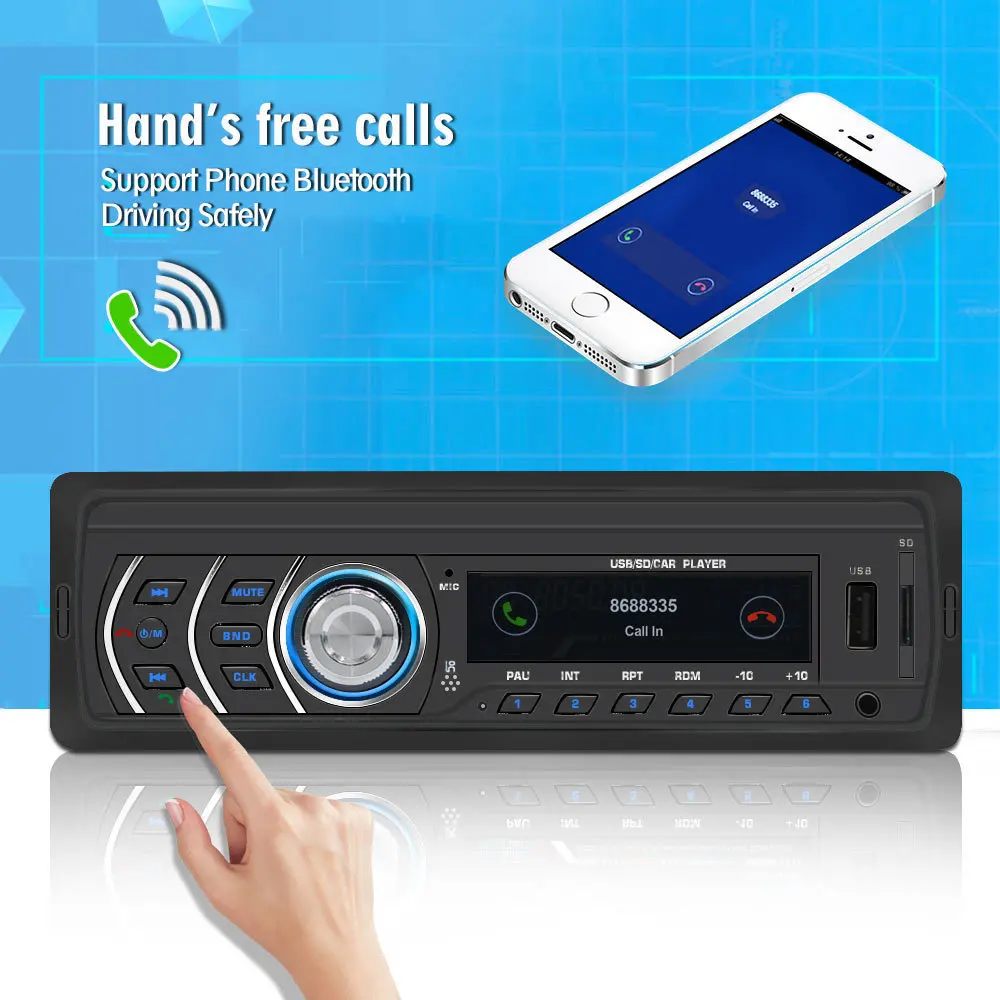 Авто радио автомобиля 12 V Bluetooth V2.0 автомобильный стерео в-тире 1 Din FM Aux Вход