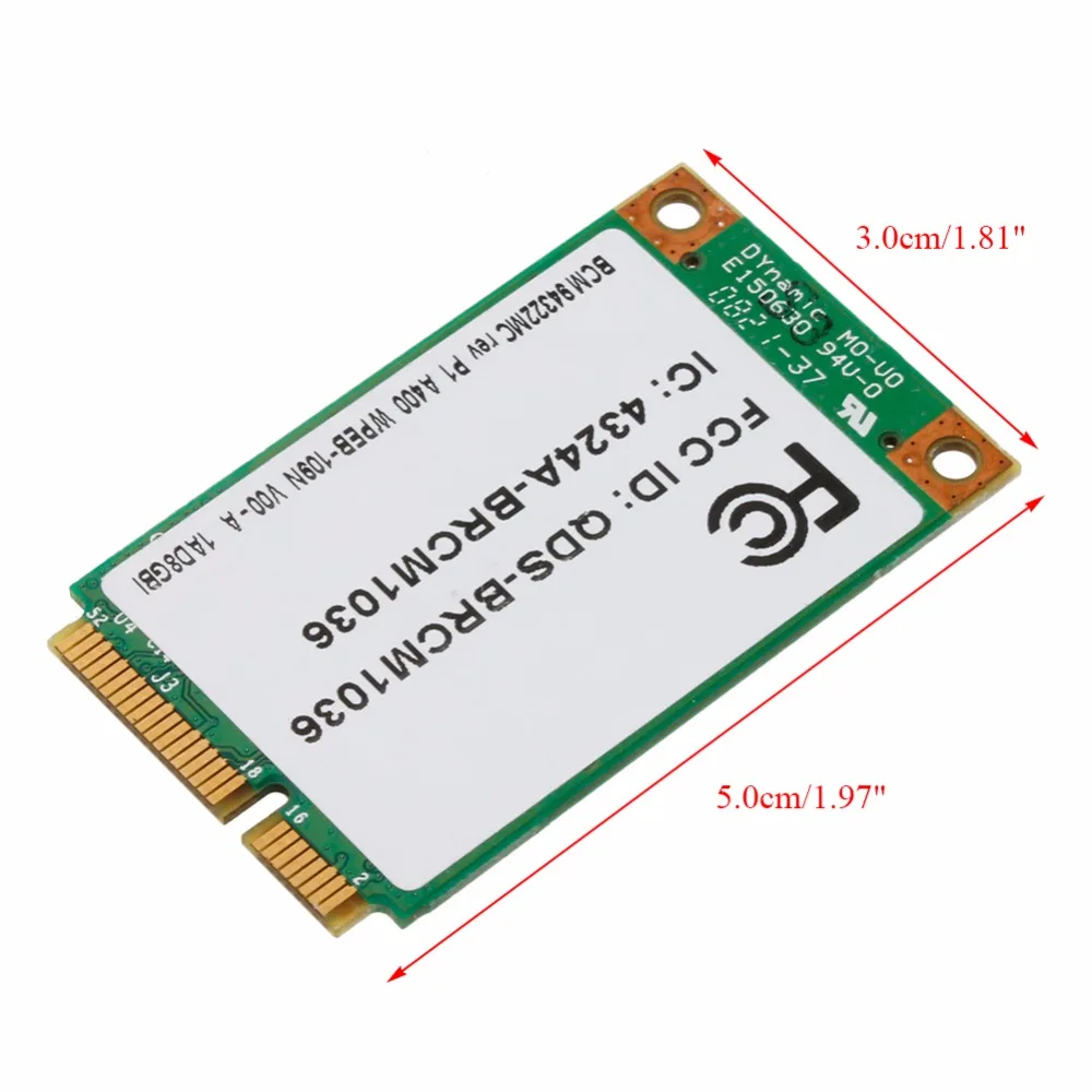 

Wireless-N WIFI BCM94322MC 300M Dual Band Mini PCI-E Card For HP SPS:487330-001 C26