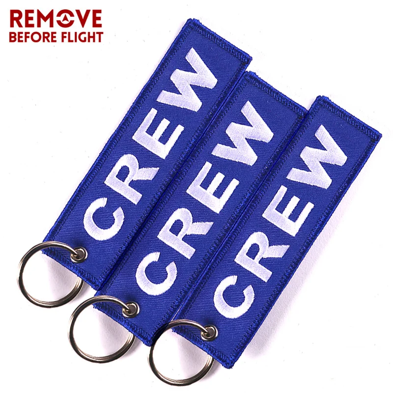 3 PCS/LOT Blue Crew Keychain for Motorcycle Keychains llaveros Luggage Tag Embroidery Key Chain Fashion Jewelry Wholesale | Украшения и