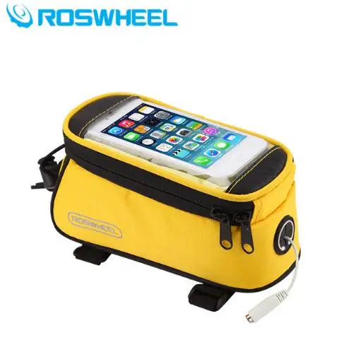 yellow Roswheel велосипедная сумка передняя велосипедная сумка Pollice Gps Sacchetto Pacchetto Telefono Cellulare сенсорный экран непромокаемые нейлоновые сумки - Цвет: yellow