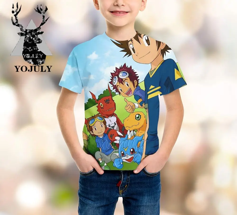 5 YOJULY, приключения Дигимонов, аниме, для маленьких мальчиков и девочек, подростков, детская одежда с 3d принтом, Детская футболка, Лидер продаж, мода, Modis, футболки, A167 - Цвет: 5