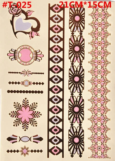 Flash золото BODY ART металлик хна поддельные нижнее белье татуировки временные