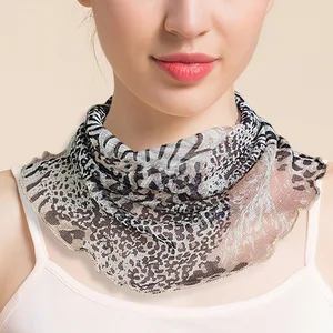 Женский шелковый шарф, тонкая и многофункциональная цепочка для шеи из 100% натурального шелка