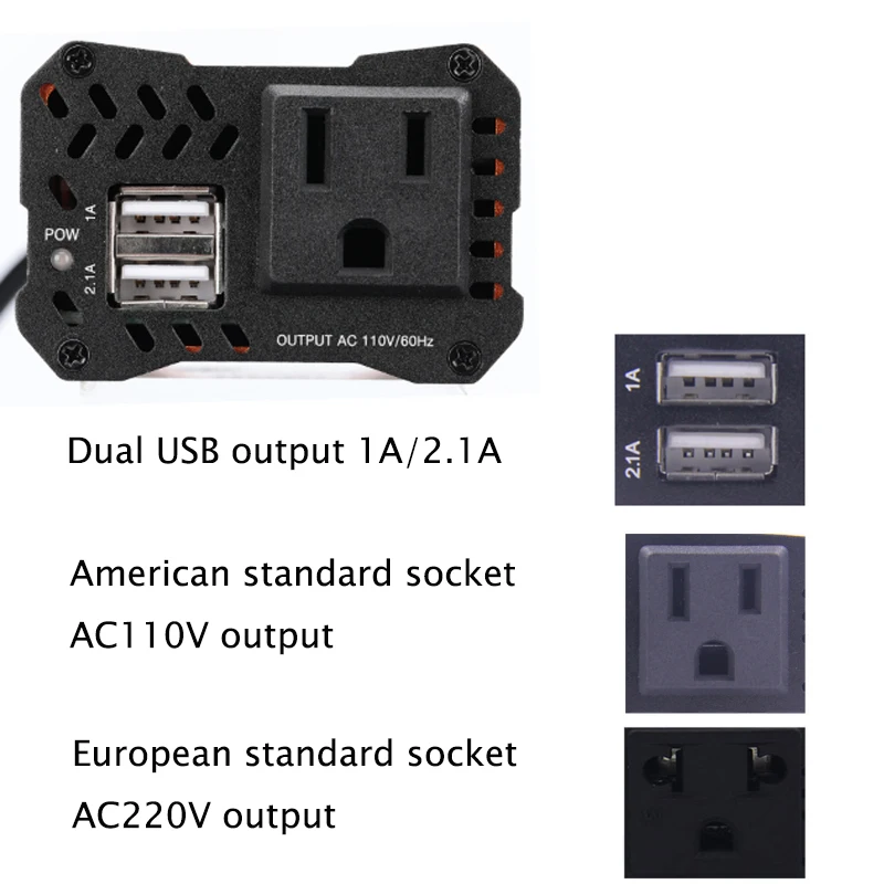 URANT USB Зарядное устройство 150 Вт телефонный адаптер для iPhone iPad автомобильный инвертор DC12V для AC110V-220V подключение к автомобильному прикуривателю Мощность Зарядное устройство s