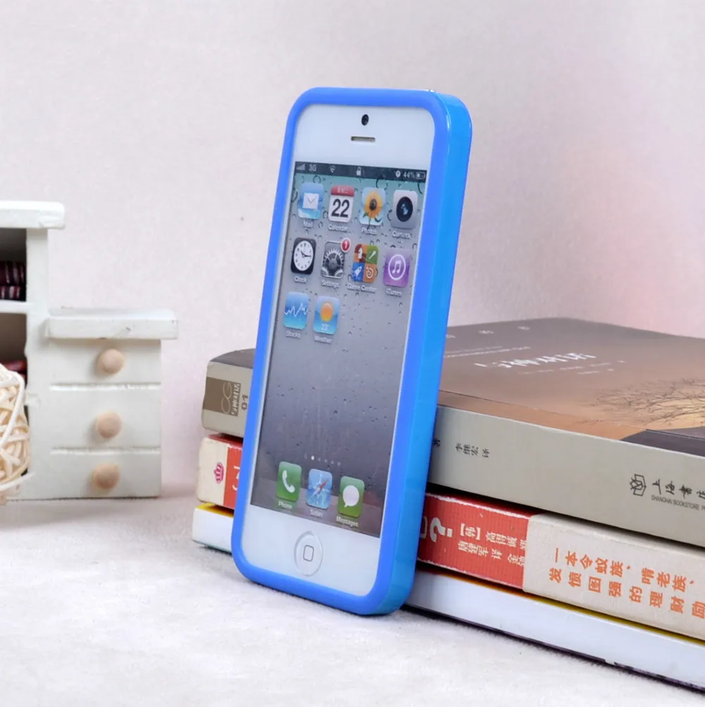 Однотонный ТПУ Pc силиконовый защитный бампер для Iphone 5 5S SE защитный чехол для сотового телефона чехол 10 цветов