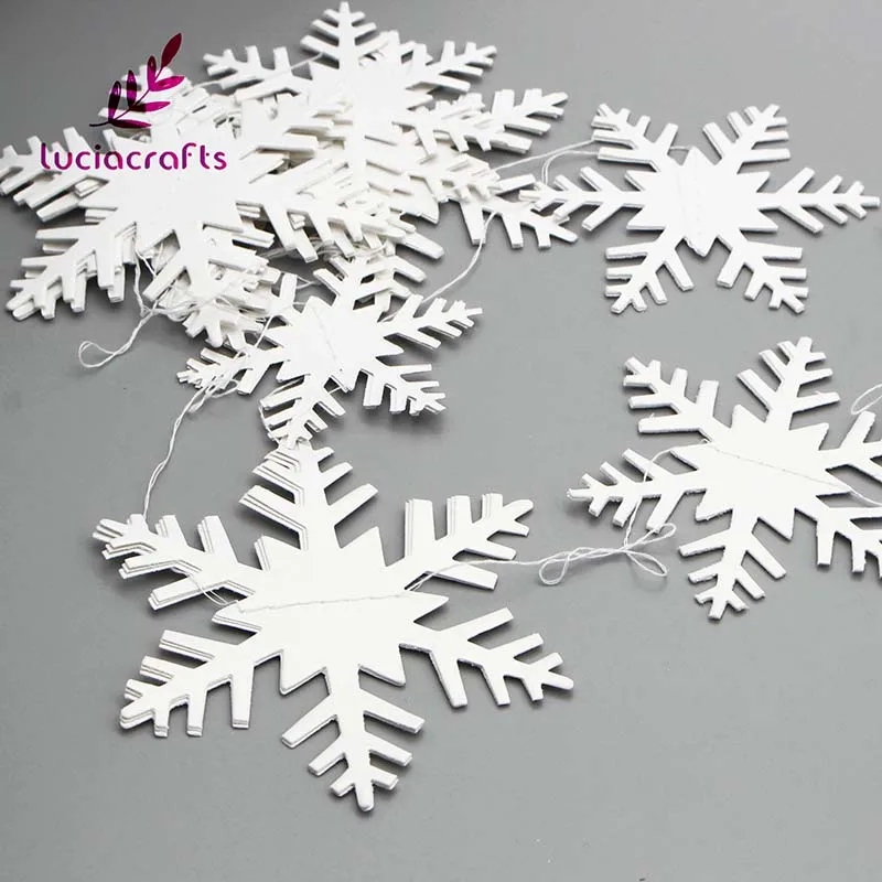 Lucia Crafts 12 шт./лот 3 м Белые снежинки Рождественская елка украшения на окно