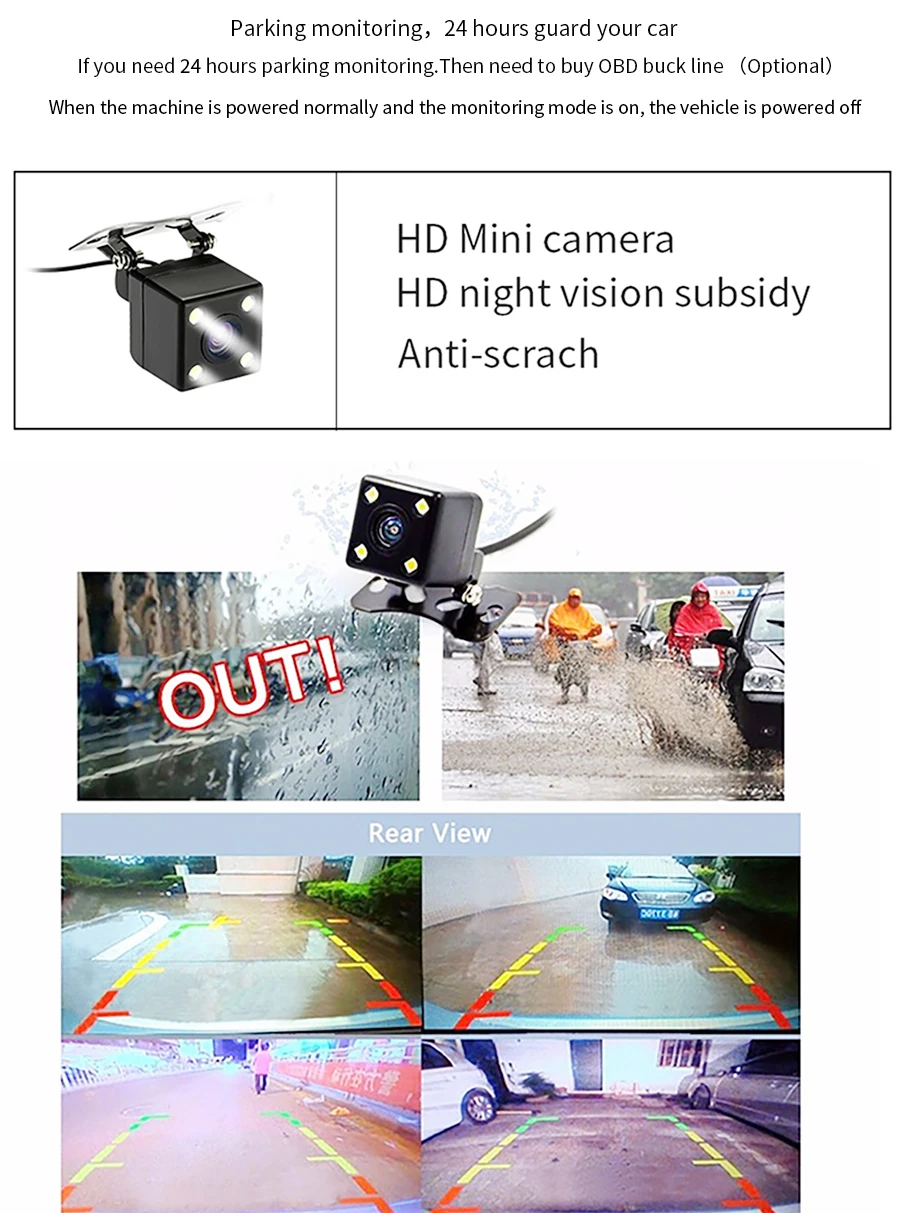 TOPSOURCE Pro Автомобильный видеорегистратор gps 3g/4G 6,8" Android 5,0 Автомобильная камера wifi 1080P видео регистратор dashcam видеорегистратор парковки мониторинг