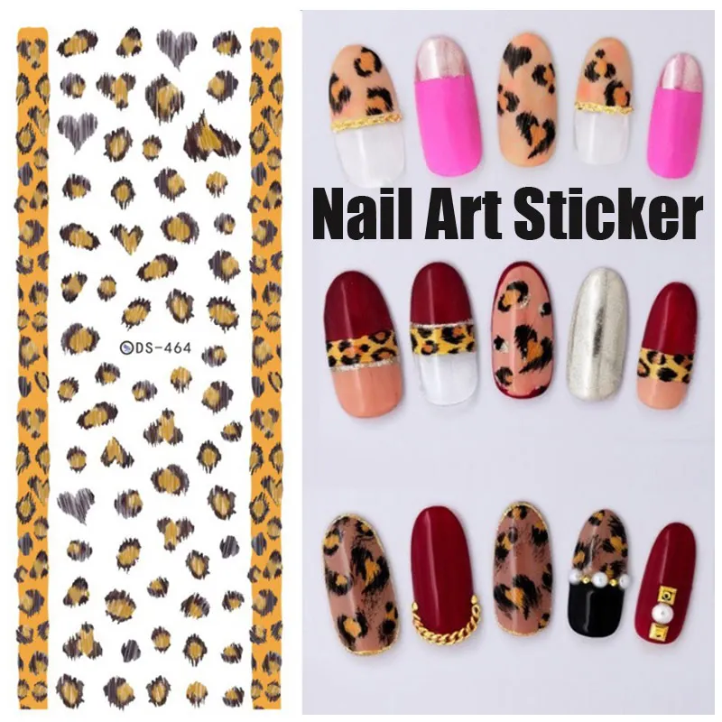 Наклейки для ногтей Переводные картинки леопард сексуальная мода пантера