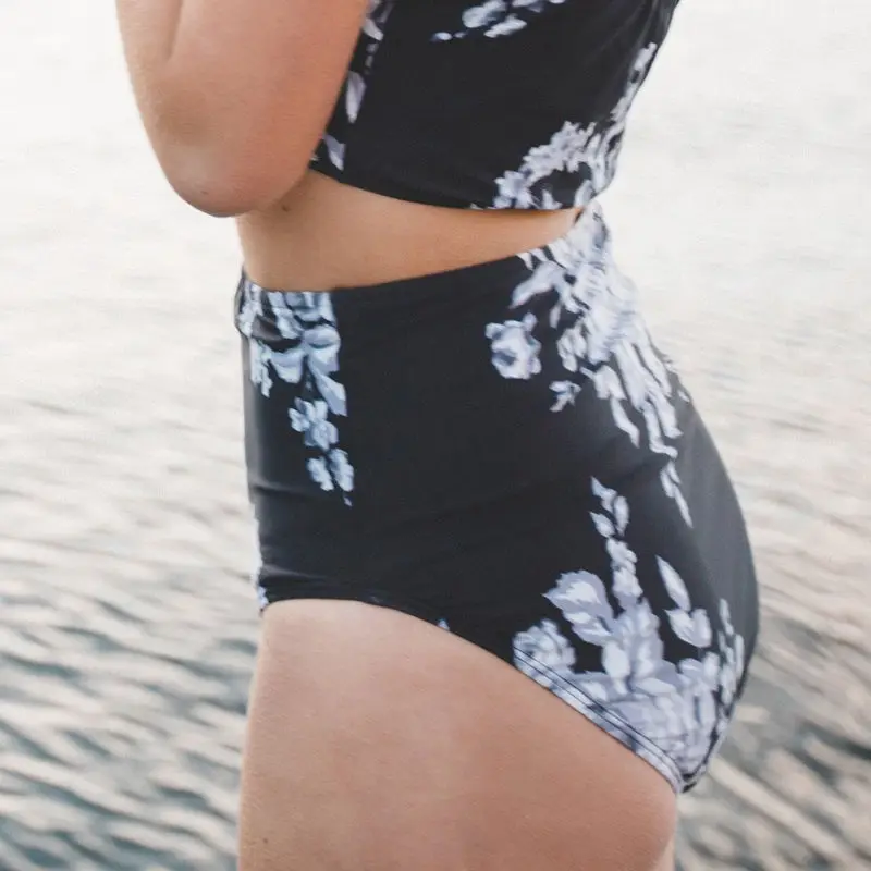 Для женщин с завышенной талией принтом комплект бикини купальник пляжная одежда