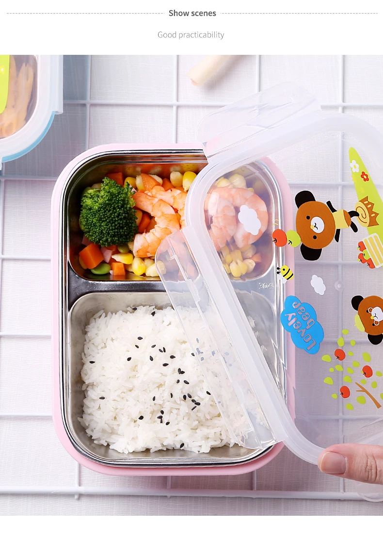 Дети ланч бокс 304 Нержавеющая Сталь Bento box японский контейнер для еды термос для еды детская посуда термальность студентов пикник посуда хранения