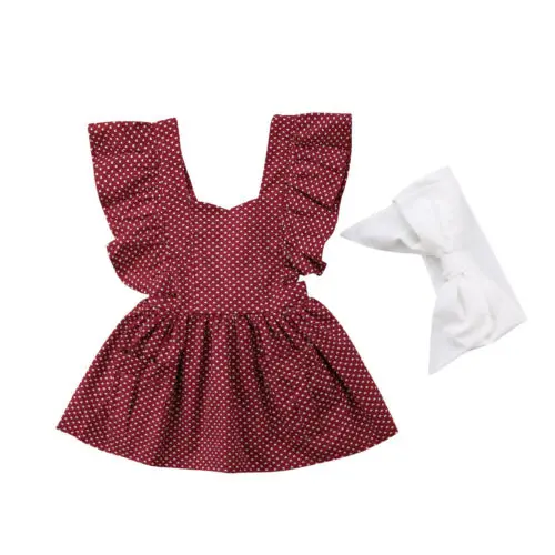 Комплект из 2 предметов для маленьких девочек детское платье с сердечками +