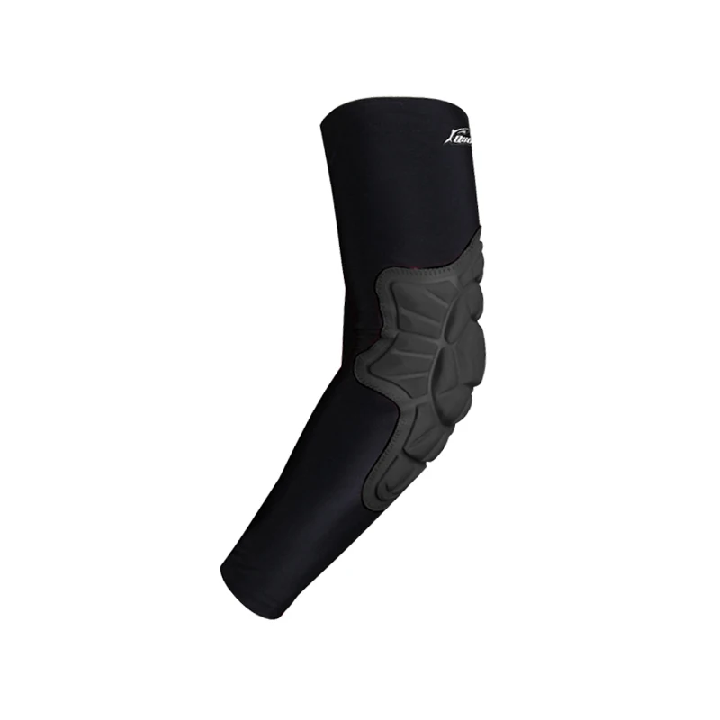 one black QUESHARK Upgrade Anti-collision баскетбольная налокотница для футбола с длинным рукавом для защиты рук для мужчин - Цвет: one black