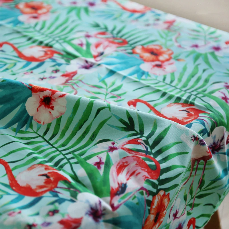 

Flamingo print Pure Cotton Canvas cloth for curtain cushion Pillow Table Cloth