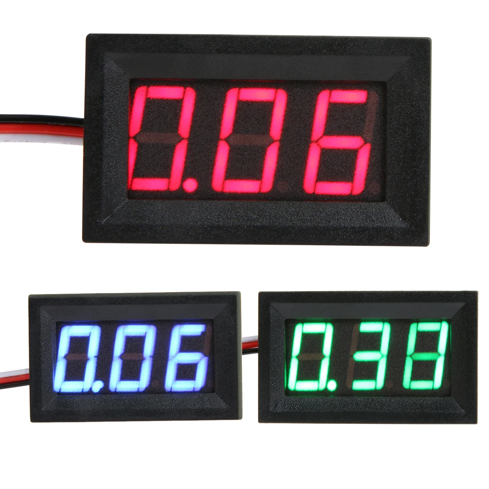 Цифровой мини-вольтметр с ЖК-дисплеем красный синий зеленый V27D 0 56 дюймов