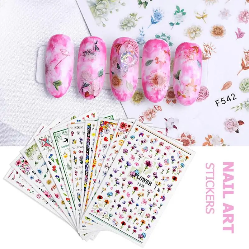1 лист переводная наклейка для дизайна ногтей слайдер полное покрытие цветок