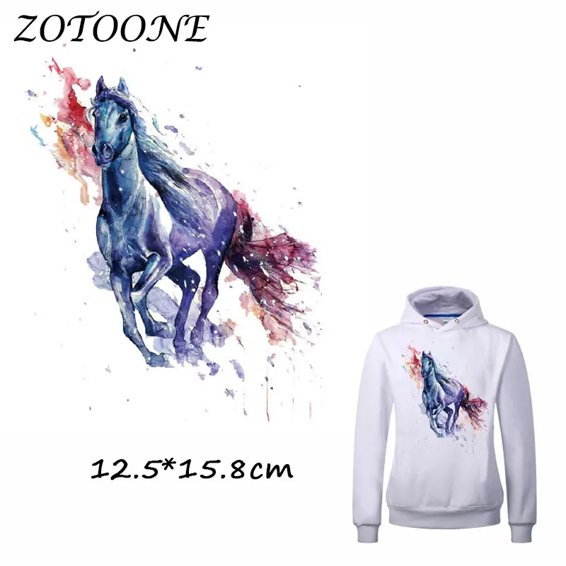 ZOTOONE гладить на патчи для одежды передачи тепла Прохладный акварель нашивка в