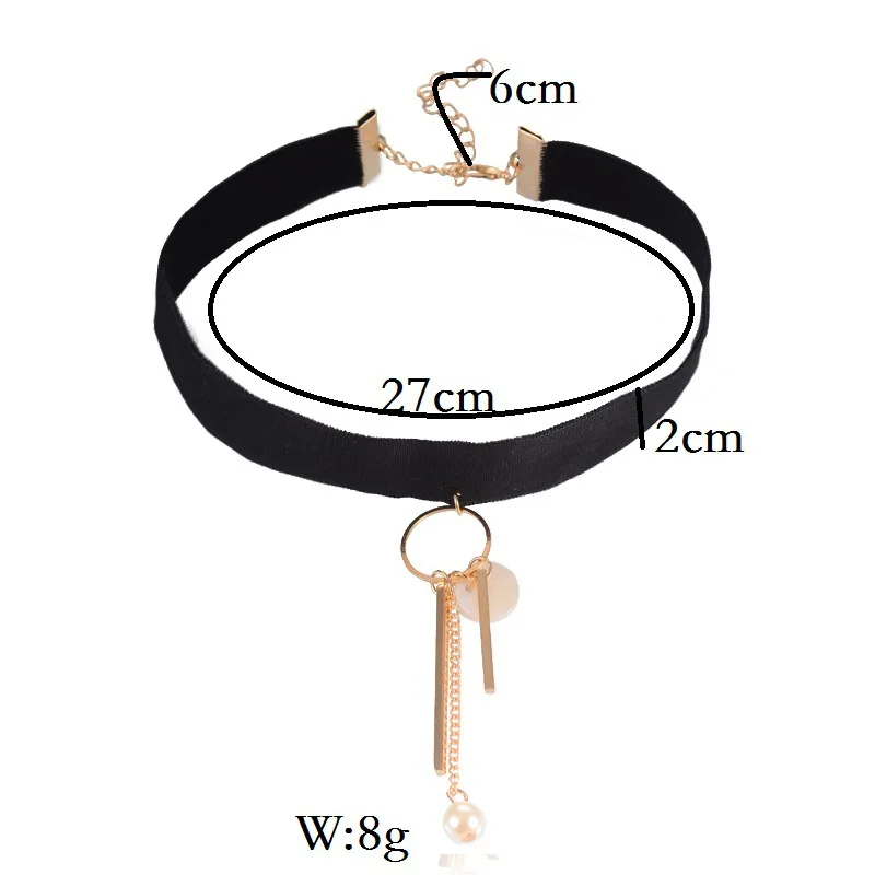 South Korea velvet Black Circle Necklace Shell tassel Velvet Shutiao Pearl | Украшения и аксессуары