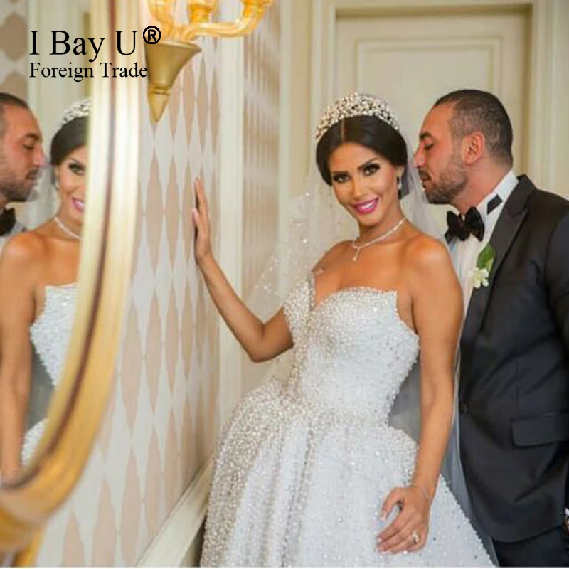 Robe De Mariage 2020 Последняя Мода Милое Свадебное платье с жемчугом Vestido Noiva Princesa