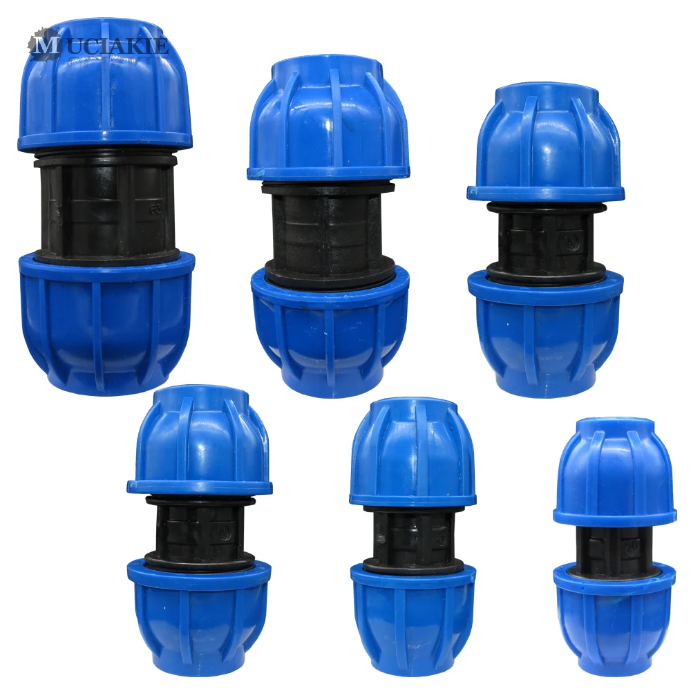 MUCIAKIE 20 25 32 40 50 60 мм HDPE компрессионная муфта садовый соединитель для воды полипропиленовые трубы для орошения быстроразъемные фитинги