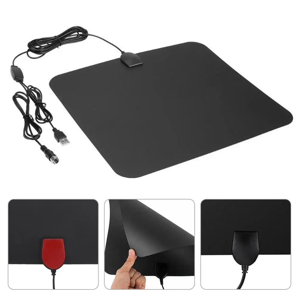 500 Mile HDTV цифровой ТВ антенна ATSC HD Крытый UHF/VHF/1080 p 4 K усилитель активная Крытая антенна HD плоский дизайн HD кабель ТВ антенна
