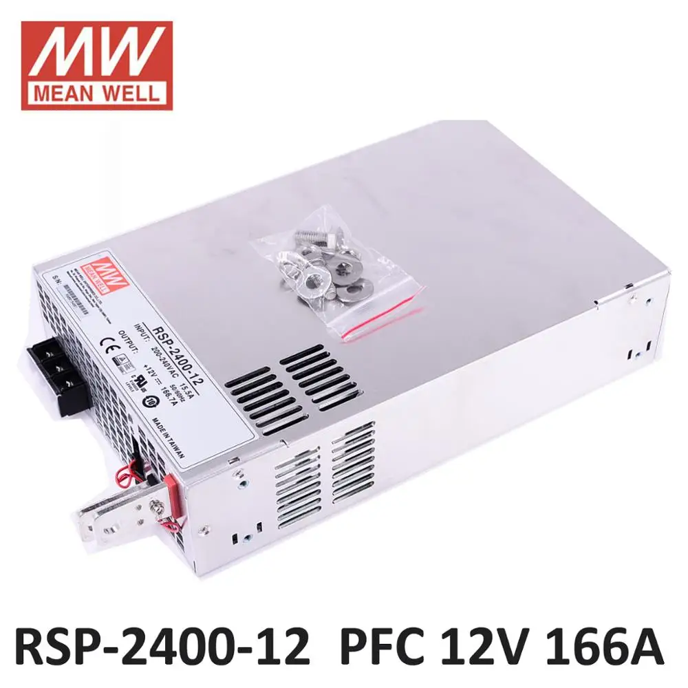 Оригинал означает хорошо RSP 2400W 24 в 12 В 48 большой источник питания PFC параллельном