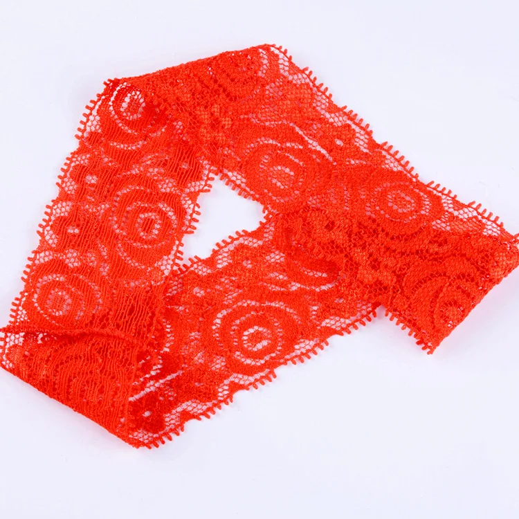 

50pcs/lot 17colors 4cm Elastic Lace rose Floral Headbands girl Wide Hair Band Headwear kids Hair Accessories Free Shipping